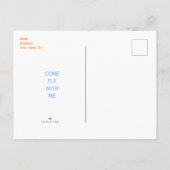 飛行機のランドアットマイバースデーパーティブルー招待状 インビテーションポストカード (裏面)