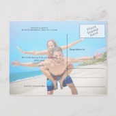 飛行機のルート目的地のウェディングフォト 案内ポストカード (裏面)