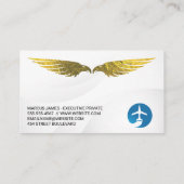 飛行機のロゴ | 飛行 | ゴールデンウィングス 名刺 (裏面)