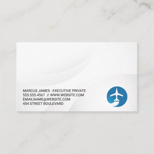 飛行機のロゴ | 飛行 名刺 (裏面)