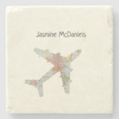 飛行機のワールドマップ名前をカスタムする ストーンコースター (正面)