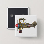 飛行機のヴィンテージの複葉機ピン 缶バッジ (正面&裏面)