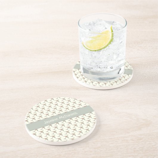 飛行機の世界地図名前をカスタムする コースター (側面)