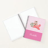 飛行機の中でかわいい水色の牛の名前とお洒落、 ノートブック (内部)