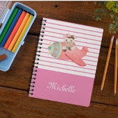 飛行機の中でかわいい水色の牛の名前とお洒落、 ノートブック