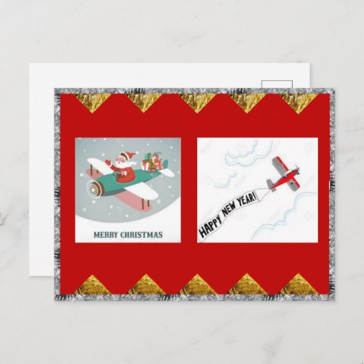 飛行機の休暇 ポストカード (正面/裏面)