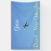 飛行機の写やる気を起こさせる真 横断幕 (縦)