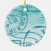 飛行機の写真パーソナライズされた セラミックオーナメント (裏面)