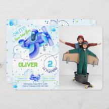 飛行機の写真招待状