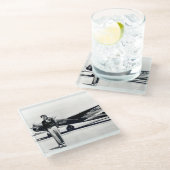 飛行機の写真、かっこいい航空の楽しみ ガラスコースター (アングル)