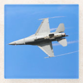 飛行機の写真、かっこいい航空の楽しみ ガラスコースター (正面)