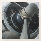 飛行機の写真 クールで楽しい航空 ガラスコースター (正面)