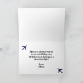 飛行機の写真、クールな航空パイロットの誕生日 カード (内部)