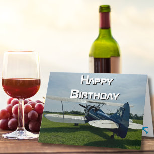 飛行機の写真、クールな航空パイロットの誕生日 カード