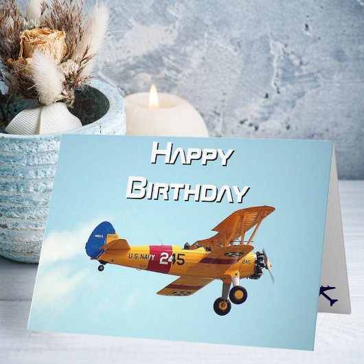 飛行機の写真、クールな航空パイロットの誕生日 カード