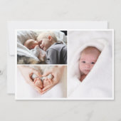 飛行機の写真 新生児発表 招待状 (裏面)