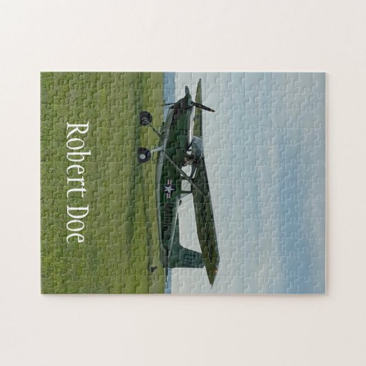 飛行機の写真、航空、ゲームの夜パーソナライズされた、 ジグソーパズル (横)