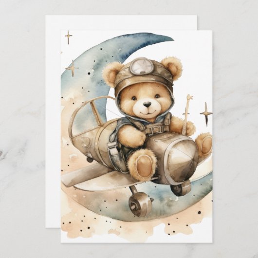 飛行機の出産に際してのテディベアの発表 (正面/裏面)