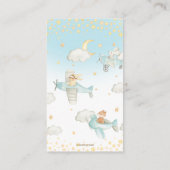 飛行機の可愛い動物の少年が本を持ってくる エンクロージャーカード (裏面)