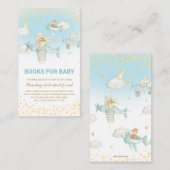 飛行機の可愛い動物の少年が本を持ってくる エンクロージャーカード (正面/裏面)