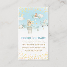 飛行機の可愛い動物の少年が本を持ってくる エンクロージャーカード