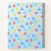 飛行機の可愛い飛んでいるトレックス魅力的恐竜 ノートブック (裏面)