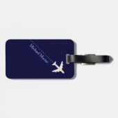 飛行機の名パーソナライズされた前とイニシャル ラゲッジタグ (裏面横)