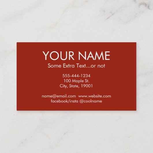 飛行機の名刺 – ヴィンテージ木材 名刺 (裏面)