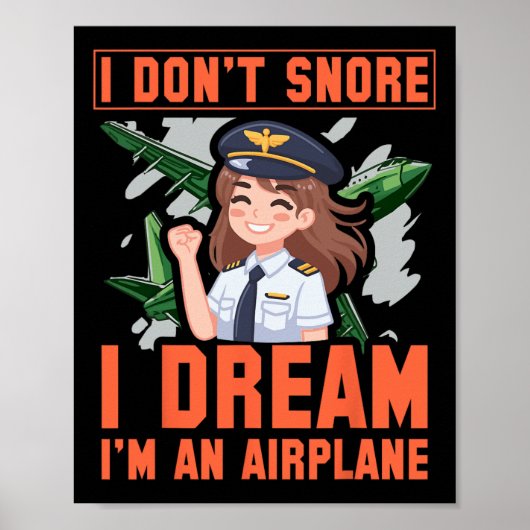 飛行機の女性の夢を見て泣くなおもしろいい ポスター (正面)
