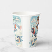 飛行機の少年 1歳の誕生日パーティー 紙コップ (右)