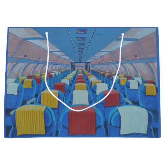 飛行機の座席（Gregorio Undurraga著） ラージペーパーバッグ (正面)