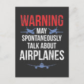 飛行機の恋人クールパイロット航空飛行機ファン ポストカード (正面)