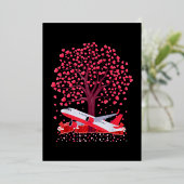 飛行機の恋人ハート図形 箔シーズンカード (立ち正面)