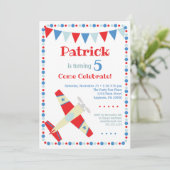 飛行機の招待状 かわいい飛行機 誕生日パーティー 招待状 (スタンド正面)