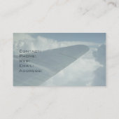 飛行機の操縦士 雲の中を飛ぶ飛行機の翼 名刺 (裏面)