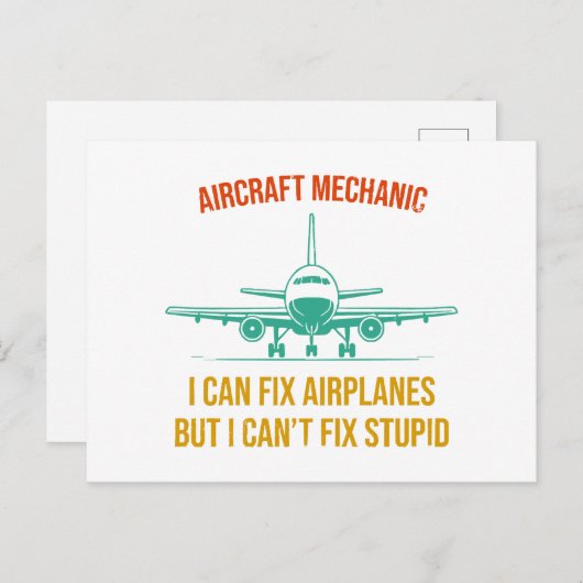 飛行機の整備士は飛行機を直せるが直せない シーズンポストカード (正面/裏面)