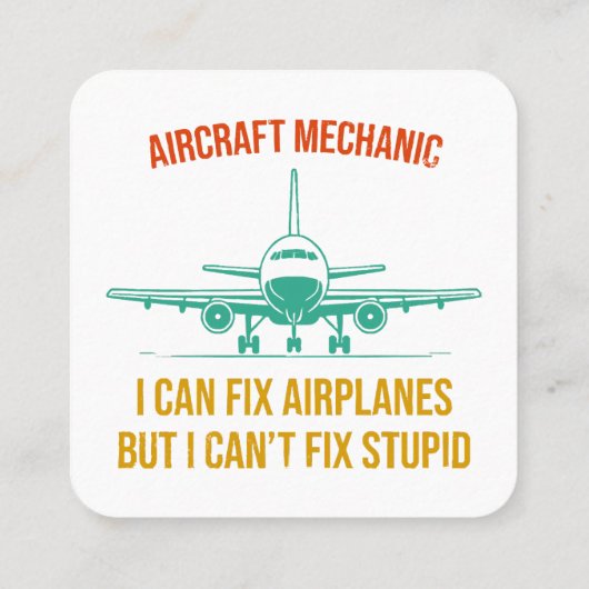 飛行機の整備士は飛行機を直せるが直せない スクエア名刺 (裏面)