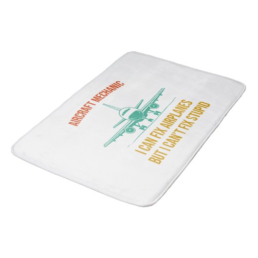 飛行機の整備士は飛行機を直せるが直せない バスマット (アングル)