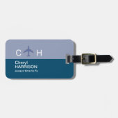 飛行機の旅に常に時間を ラゲッジタグ (正面横)