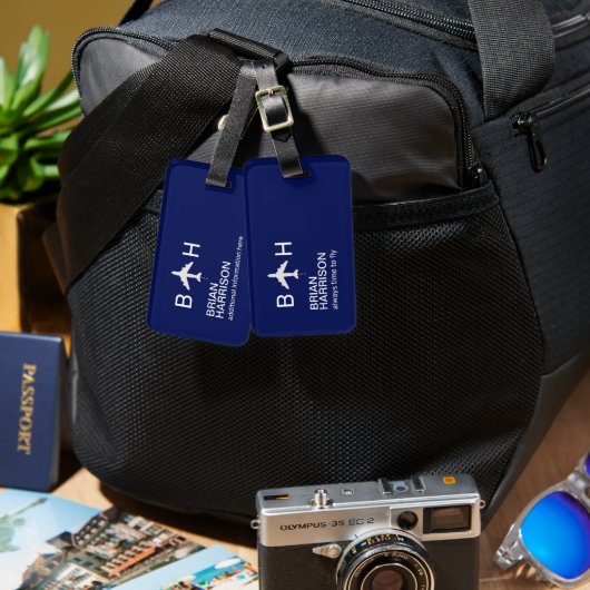 飛行機の旅を常に飛行する時間 ラゲッジタグ (正面&裏面)