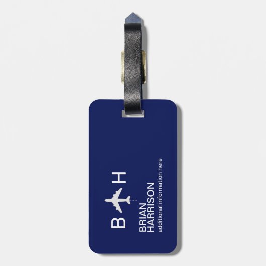 飛行機の旅を常に飛行する時間 ラゲッジタグ (裏面縦)