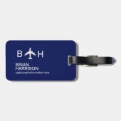 飛行機の旅を常に飛行する時間 ラゲッジタグ (裏面横)