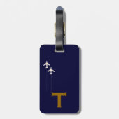 飛行機の旅行のカスタマイズ可能な名前のMr & Mrs ラゲッジタグ (裏面縦)