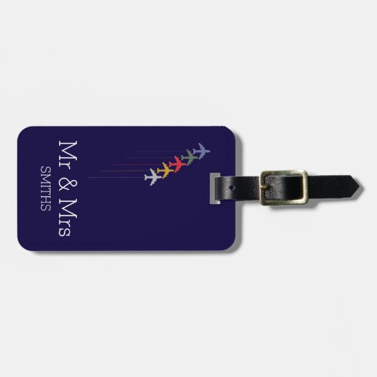 飛行機の旅行のミスターパーソナライズされたト ラゲッジタグ (正面横)
