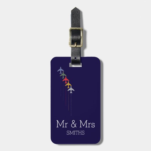 飛行機の旅行のミスターパーソナライズされたト ラゲッジタグ (正面縦)
