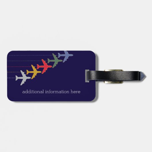 飛行機の旅行のミスターパーソナライズされたト ラゲッジタグ (裏面横)