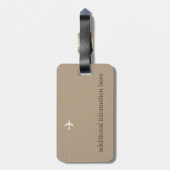 飛行機の旅行のミスターパーソナライズされたト ラゲッジタグ (裏面縦)