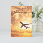飛行機の旅行バカンス飛んでいるありがとう サンキューカード (スタンド正面)