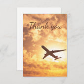 飛行機の旅行バカンス飛んでいるありがとう サンキューカード (正面/裏面)