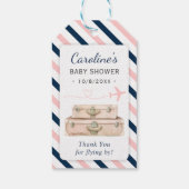 飛行機の旅行ベビーシャワーミニワインボトルの好意 ギフトタグ (裏面)